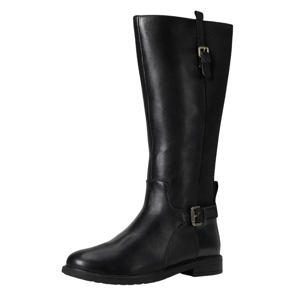 Easy Spirit Jackie Wide Calf Womens Boots Black Leather Riding Tall Boot 9 M